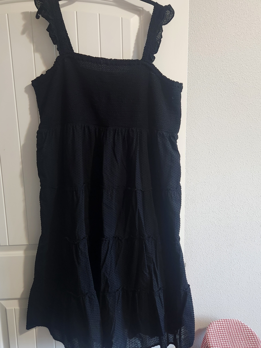 J. Crew Black Smocked Bodice Tiered Sundress